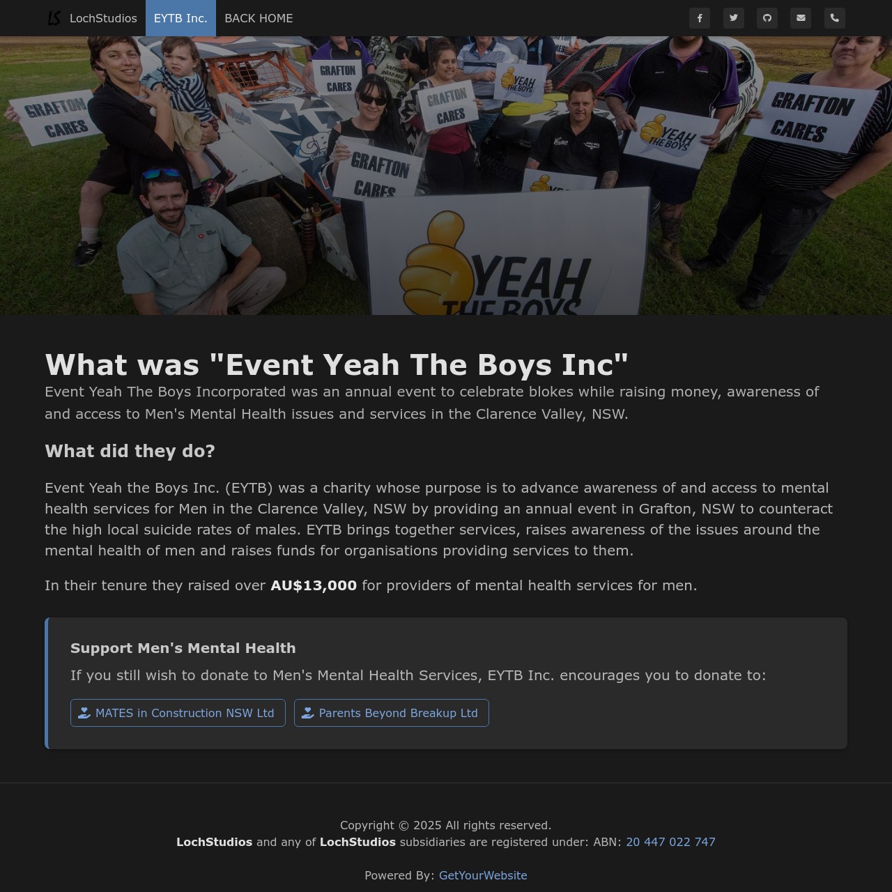 Event Yeah The Boys Inc.